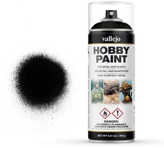 Аэрозольная грунтовка Vallejo серии Aerosol Black 400 мл