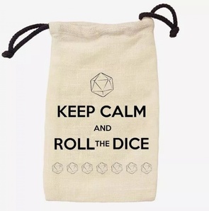 Мешочек льняной Keep Calm and Roll Dice