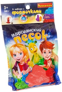 Набор игровой Марсианский песок 500 гр. Красный с формочками